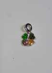 Charms, przywieszka do bransoletki - kolorowa koniczynka (srebro 925)