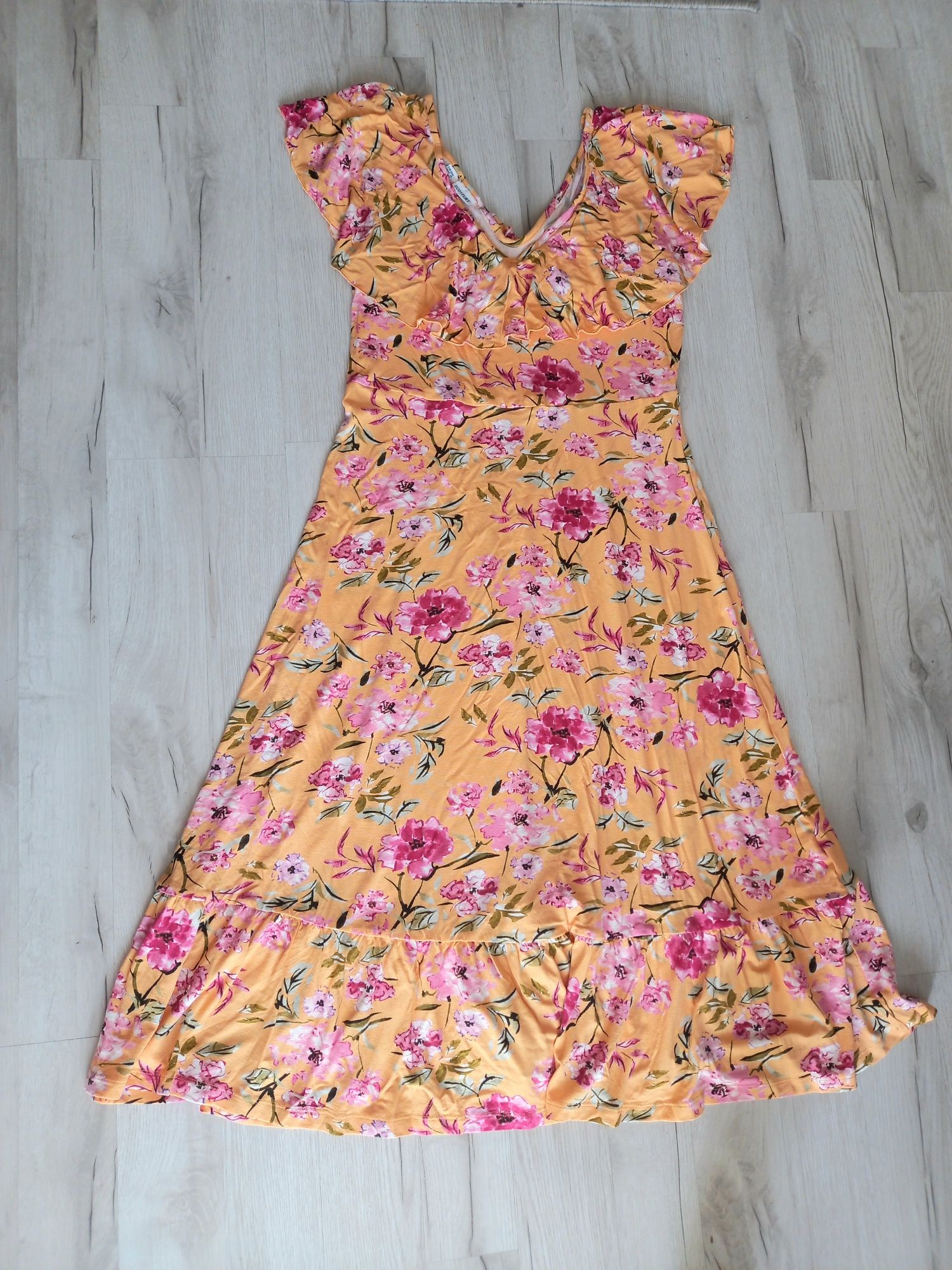 Żółta sukienka damska w kwiaty Bodyflirt 40/42