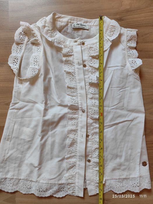 Camisa bordado inglês Pili Carrera tam 14