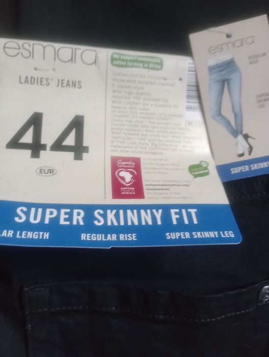 Esmara super skinny fit jeansy czarne nowe z metkami 44 rozmiar
