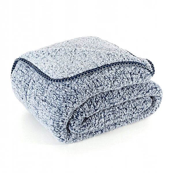 Koc 200x220 Narzuta na Łóżko Mikrofibra Baranek Koala Granat+Biały