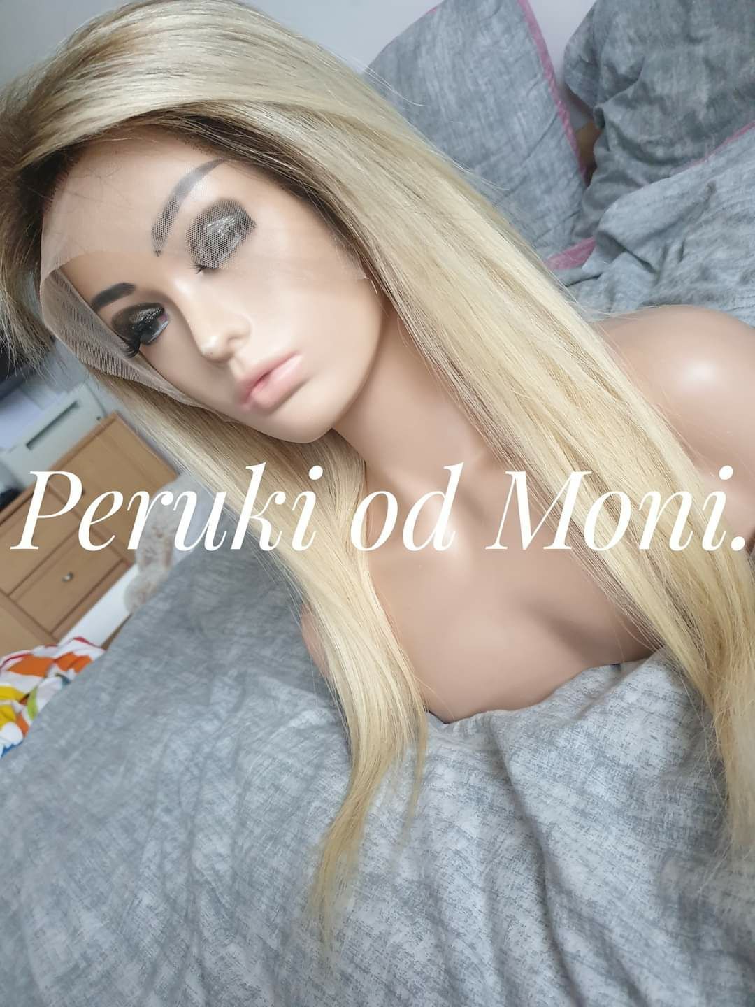 Peruka włos naturalny blond z odrostem