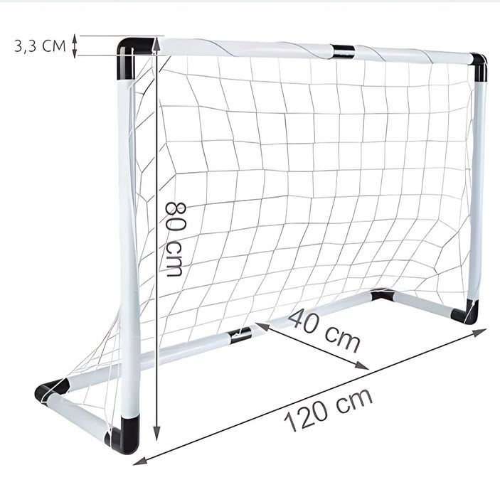 Zestaw piłkarski dla dzieci – bramka + piłka + pompka – 120x80x40 cm