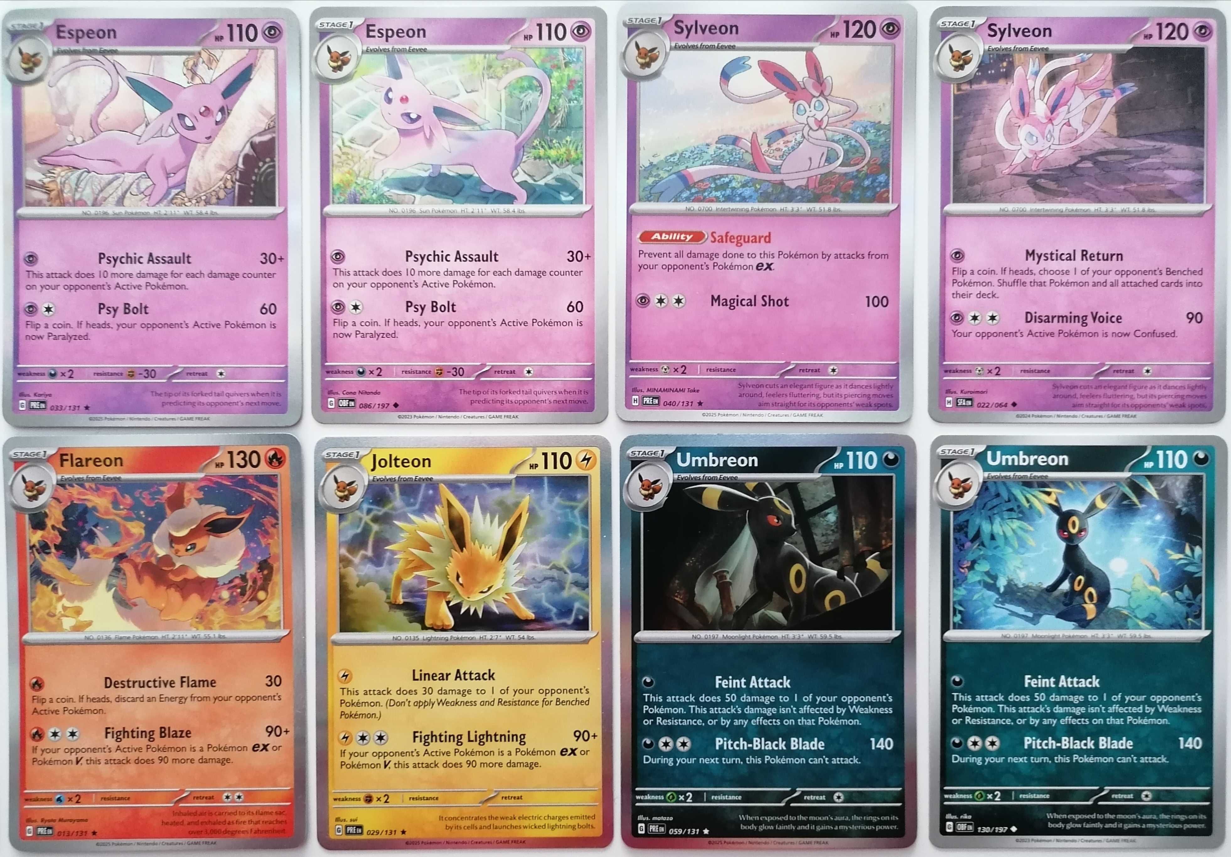 Oryginalne karty Pokemon TCG (Pikachu, Raichu, Paldea, Eeveelutions)