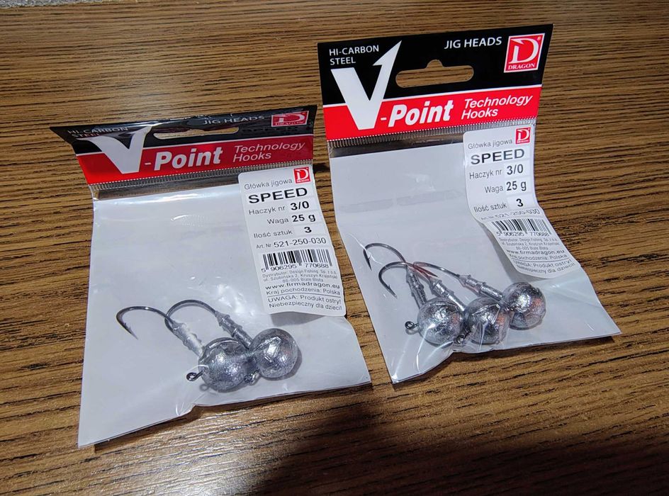 Zestaw główek jigowych Dragon V-Point Speed 3/0 - 25g - 5 sztuk