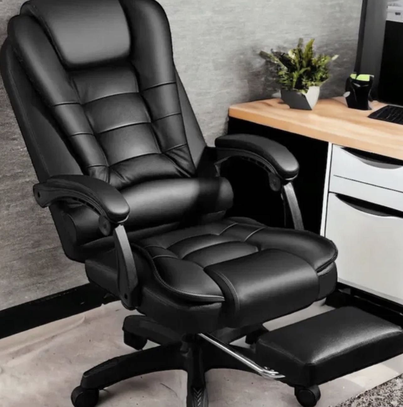 PREMIUM‼️ Nowoczesny fotel biurowy z podnóżkiem - Komfort i styl