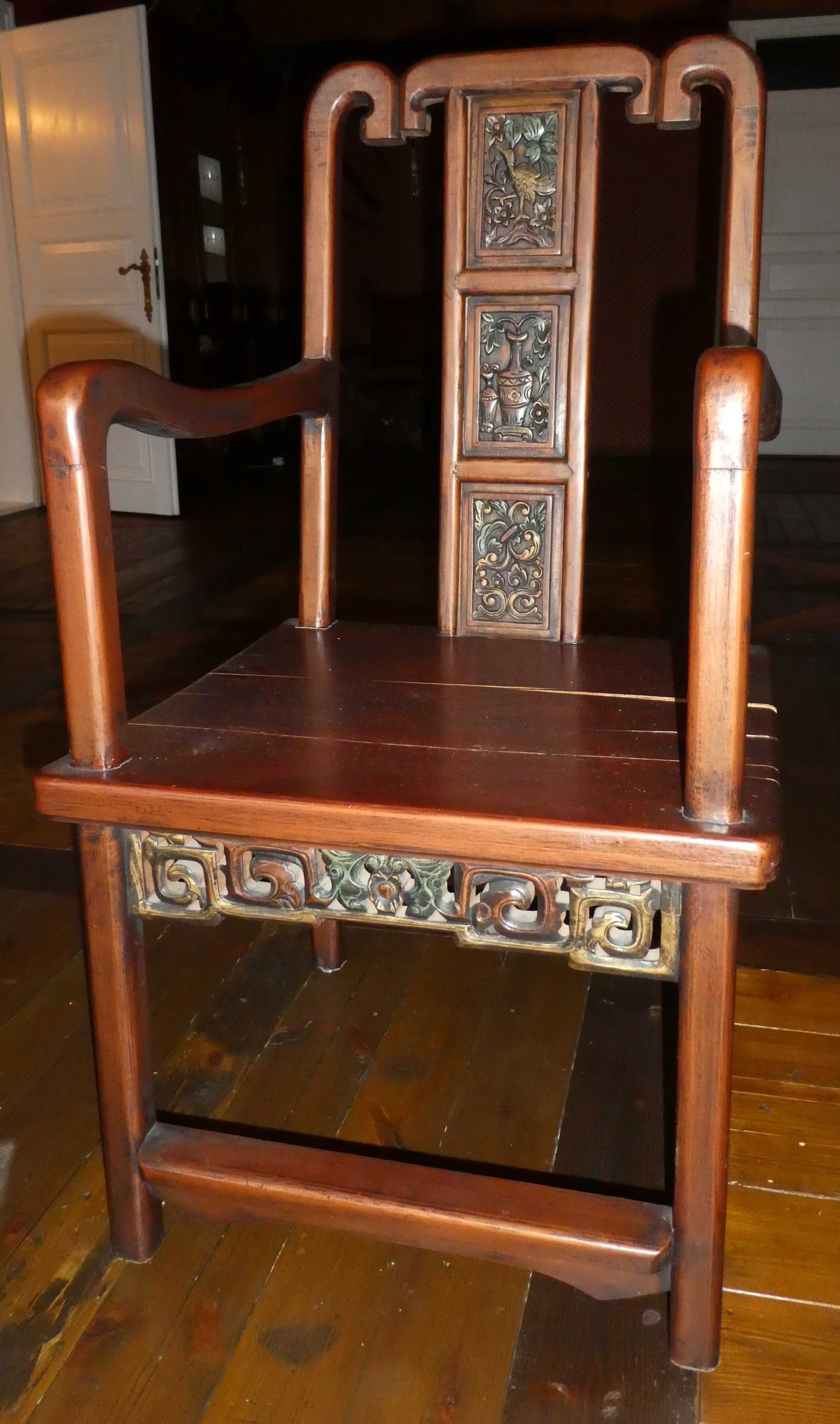 4 fotele drewniane orientalne
