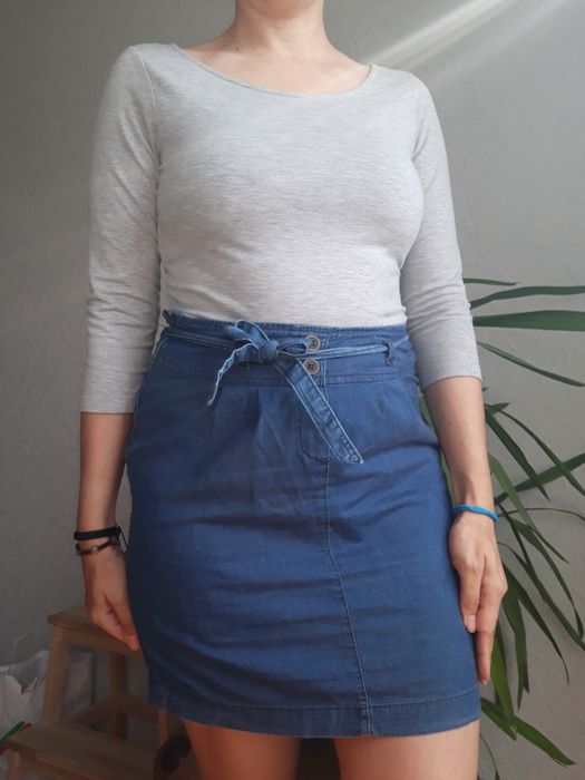 Sukienka a’la bluzka ze spódnicą_Esprit_rekaw 3/4_przedkolano_R. 38/M