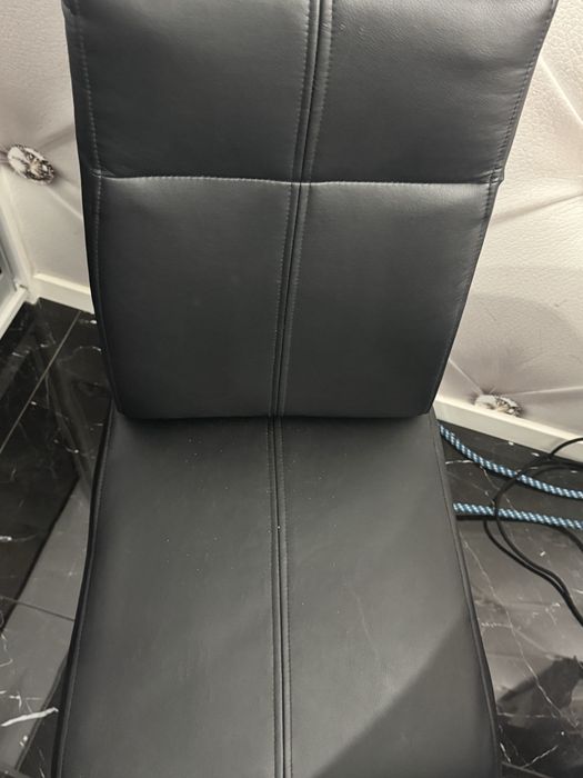 Krzesła 6 sztuk tapicerowane ekoskóra na chromowanych nogach