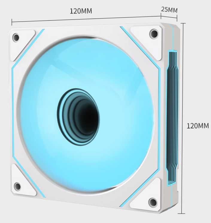 Вентилятори 120мм UPSIREN Prism 4 PRO 6 PRo ARGB 4pin білі чорні
