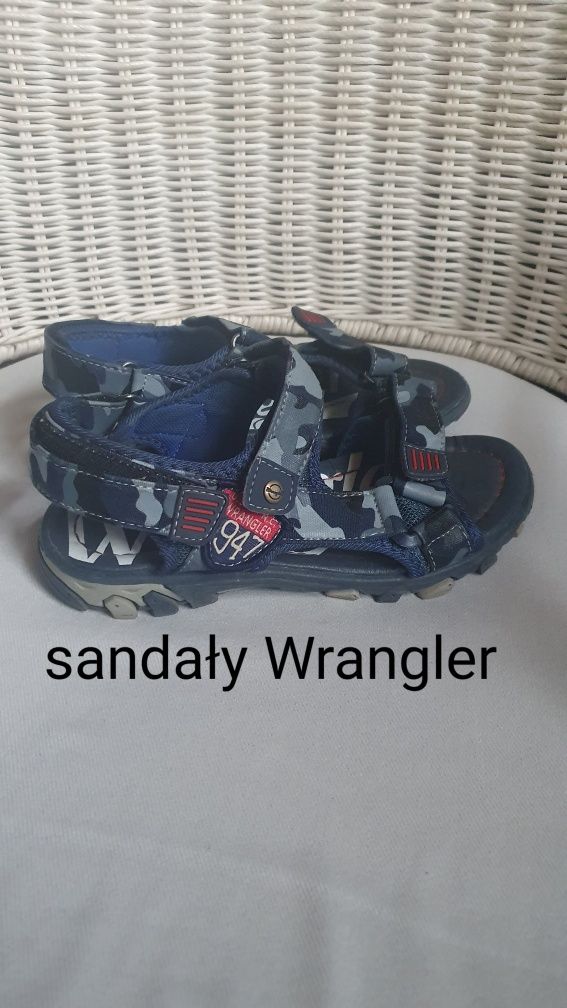 Granatowe sandały sportowe moro Wrangler klapki na rzepy 34