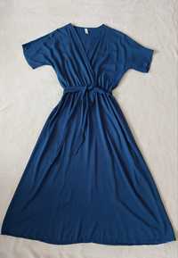Długa niebieska sukienka S-M