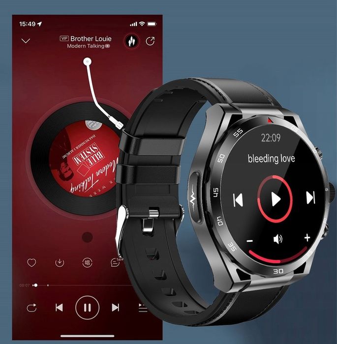 Smartwatch Zegarek Temperatura Ciała Pomiar Cukru Glukoza 3 Paski Hrv