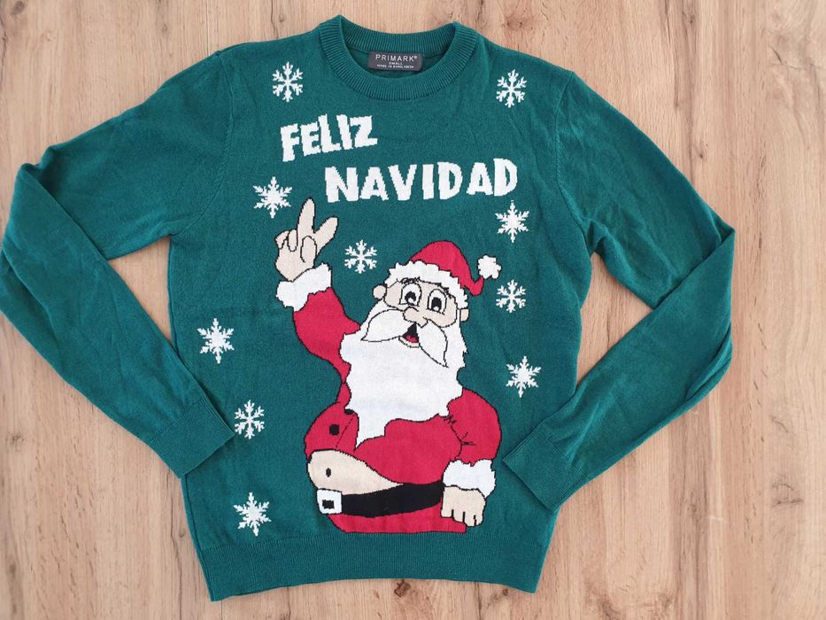 Sweter męski, zimowy, świąteczny, 50% bawełna, Primark, rozmiar S