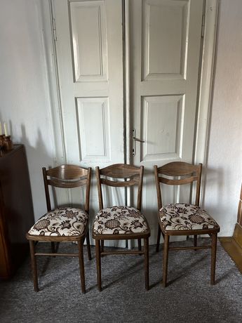 zestaw 6 krzeseł vintage prl