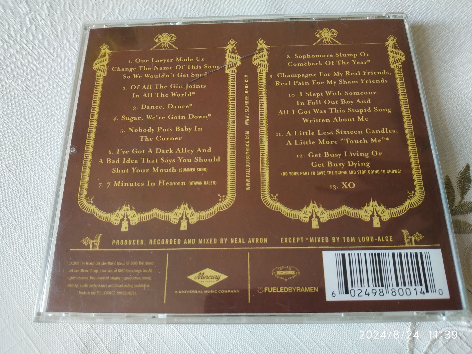 CD Fall Out Boy- From under the Cork tree