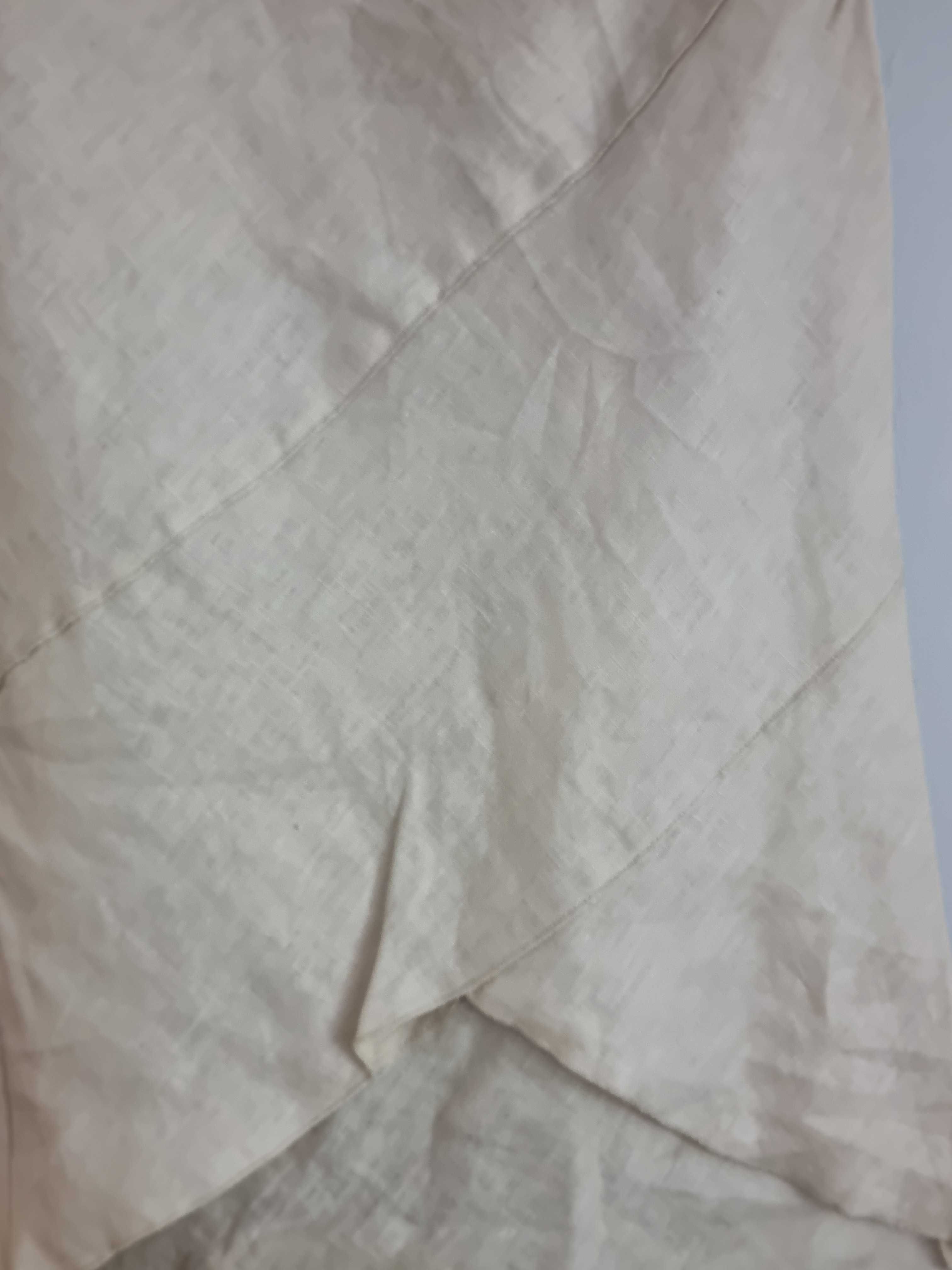 Kremowa 100% Len Tiffi Premium długa spódnica