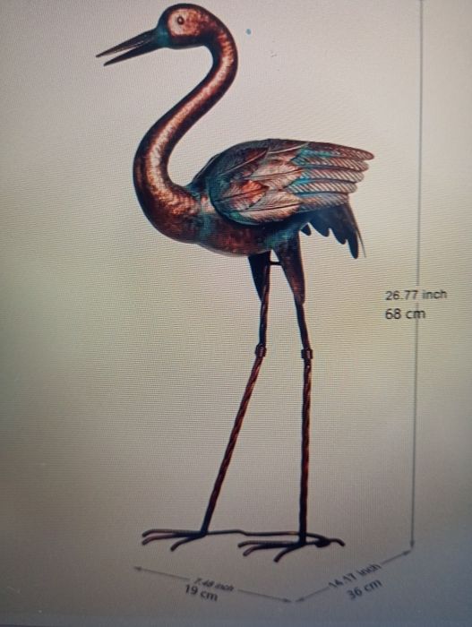 Żuraw Ptak Metalowy 68cm