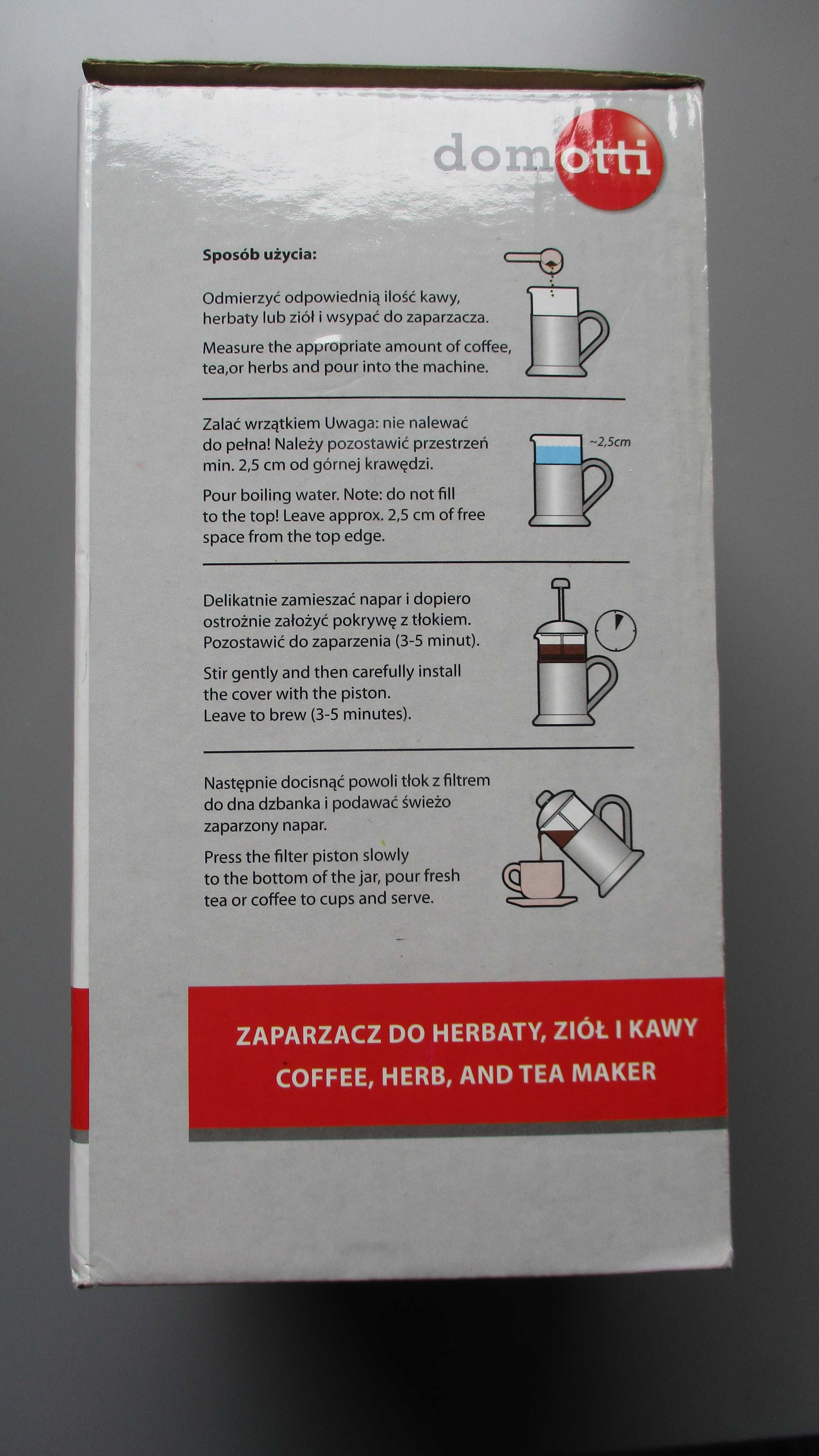 Zaparzacz do herbaty ziół kawy 600 ml Domotti nowy