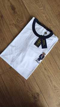 T-shirt męski Ralph Lauren z małym misiem biały nowy S XXL