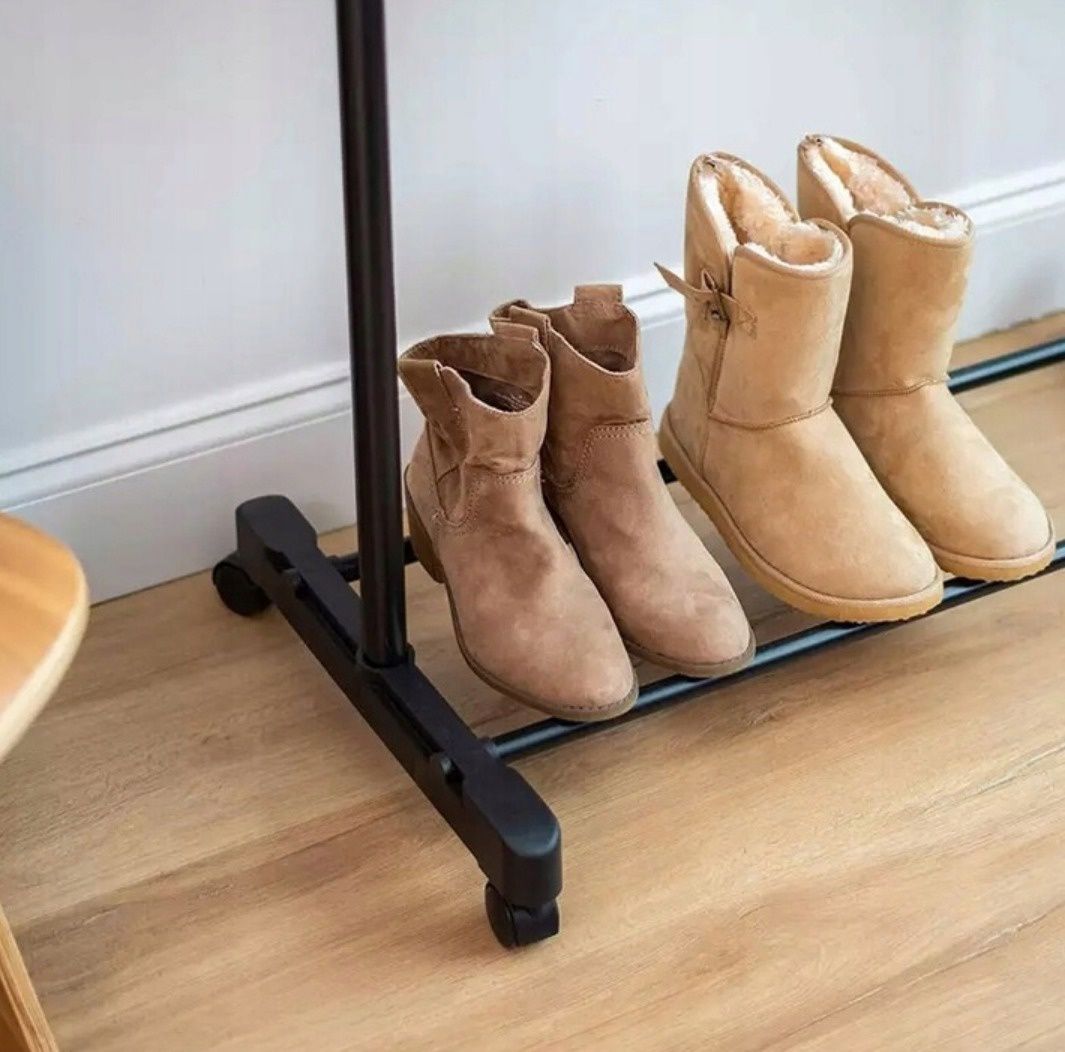 Wieszak stojak na ubrania buty na kółkach garderoba regulowany