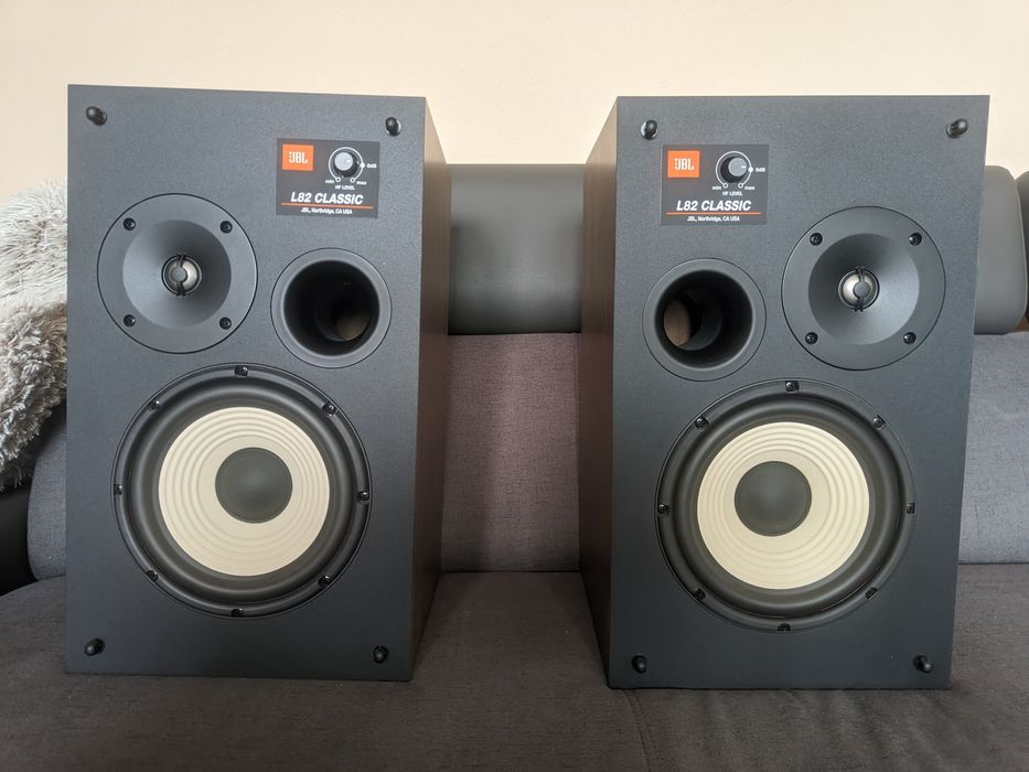 Kolumny JBL L82 Classic czarne maskownice+standy