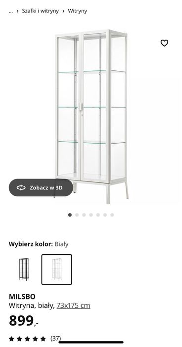 Biała witryna ikea