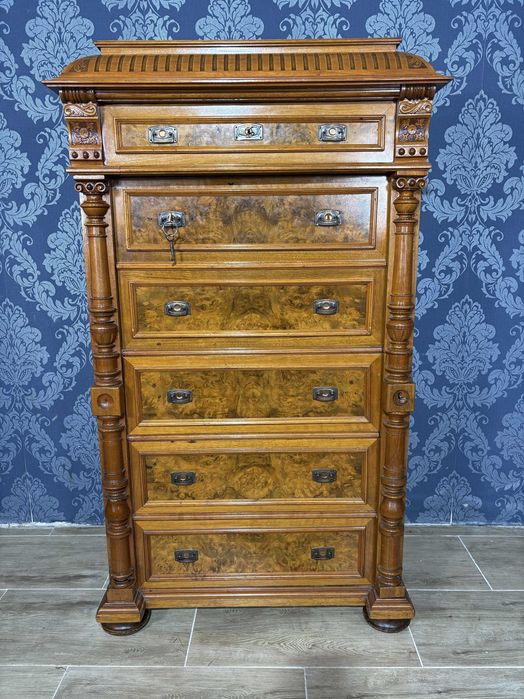 Unikatowa drewniana sekretera antyk z XIX w. w bdb stanie