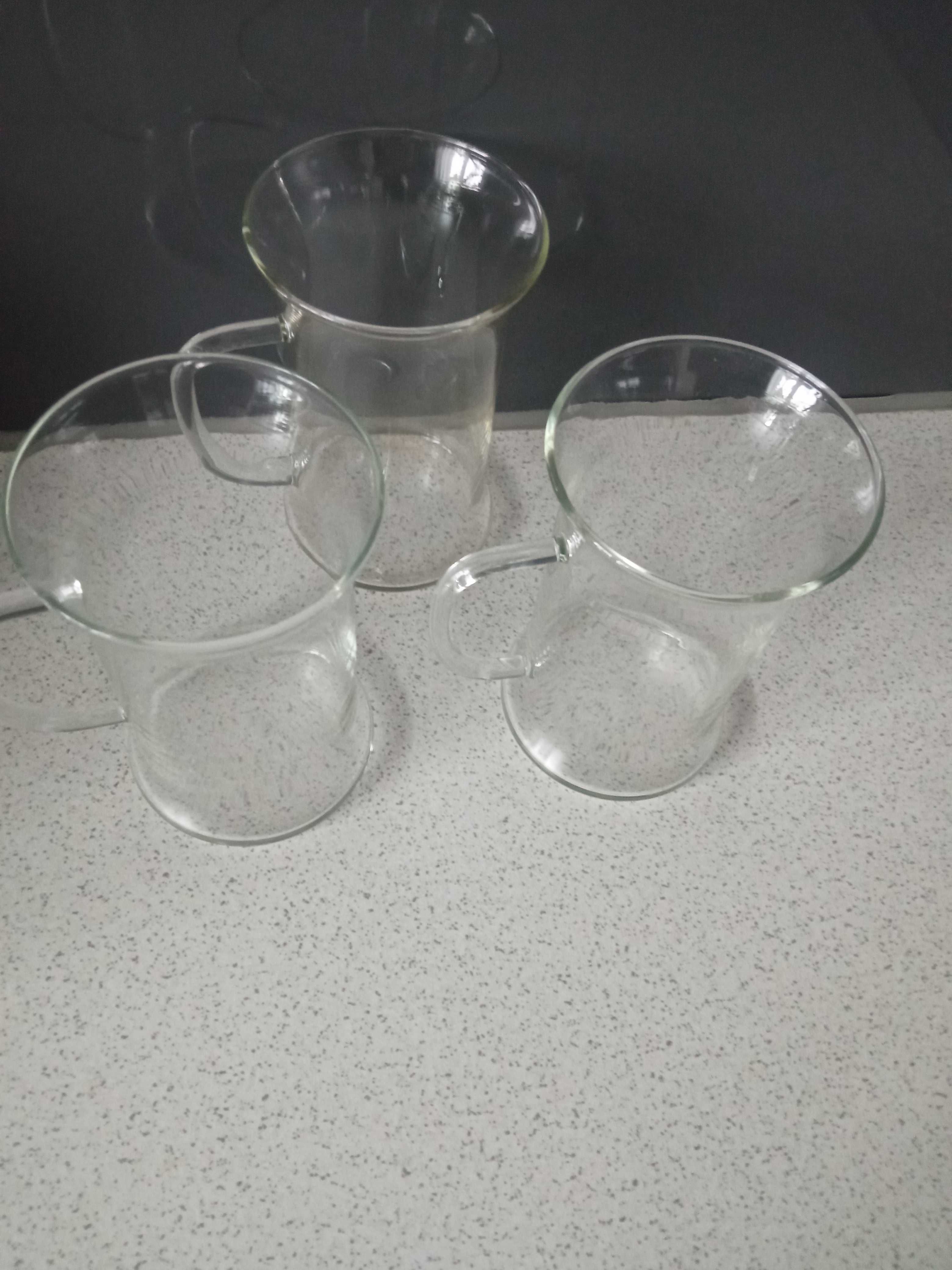 10 x szklanka z uszkiem cienkie szkło różne poj 250ml