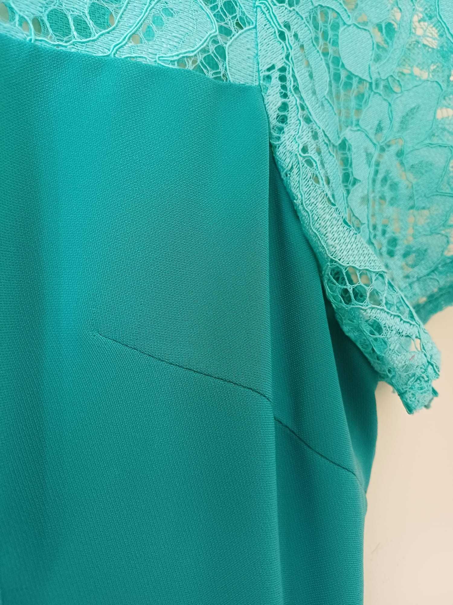 Vestido verde-água formal novo com etiqueta - Novas Tendências