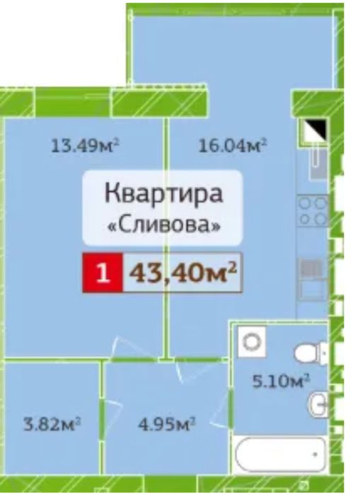 1 кімнатна квартра в ЖК Полісся 2