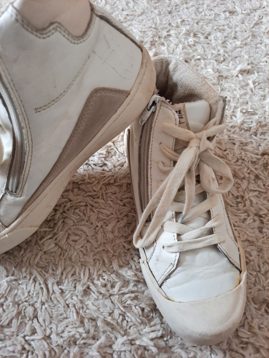 ZARA buty skórzane botki r 33 21,5 cm jesienne beżowe