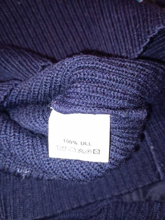 Sweter męski norweski Eskimo 100% wełna XL