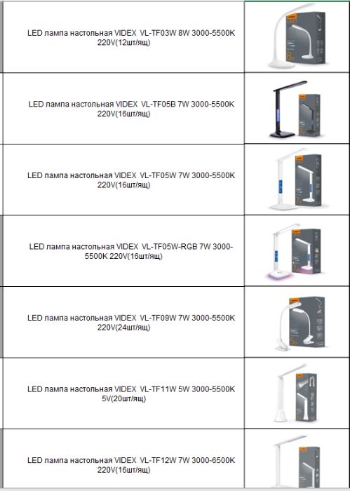 Настольная Светодиодная LED лампа с часами VL-TF05W 7W 3000-5500K 220V