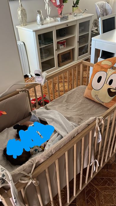 Berço SNIGLAR ikea com colchao + conjunto cama