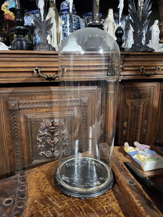 Stara szklana kopuła klosz na figurkę