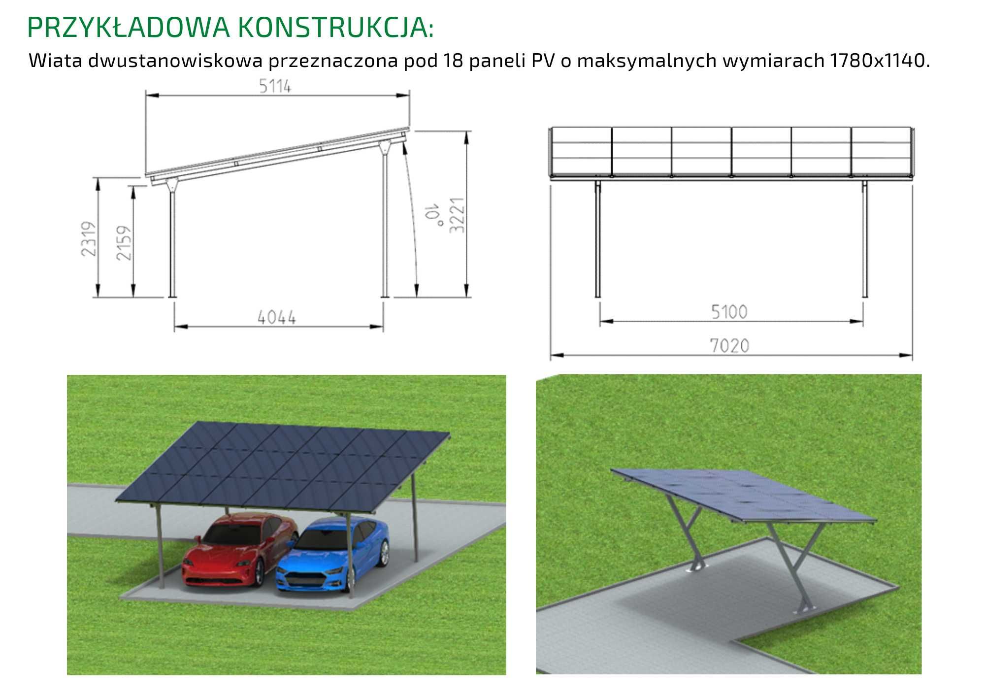 Carport dwustanowiskowy wiata garażowa fotowoltaika panele PV dotacje