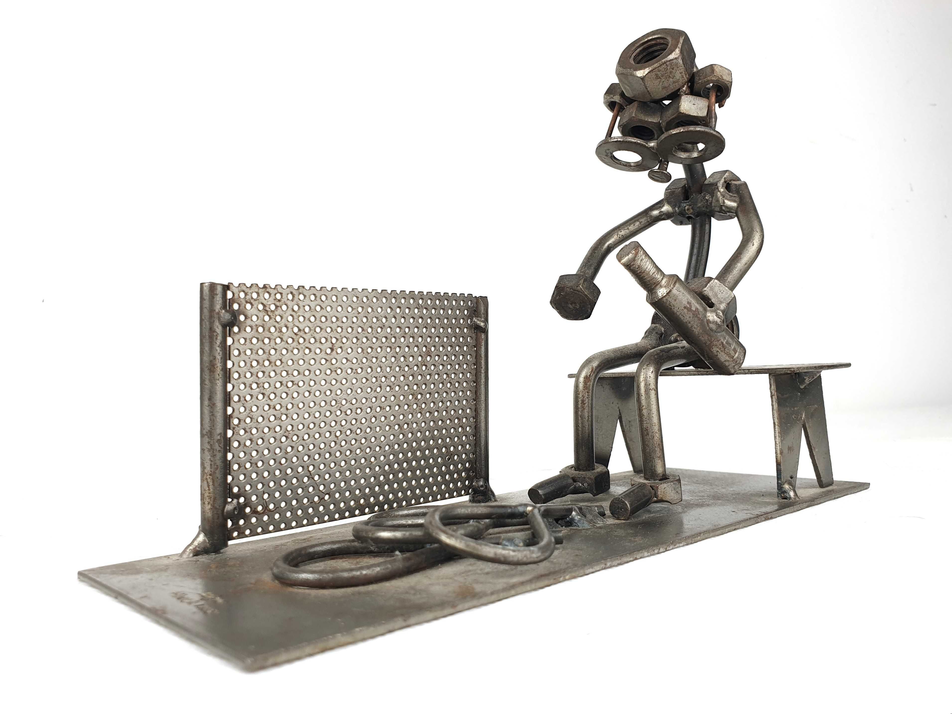 Hinz & Kunst Tenisista Figurka Rzeźba z metalu Vintage Loft Retro Art