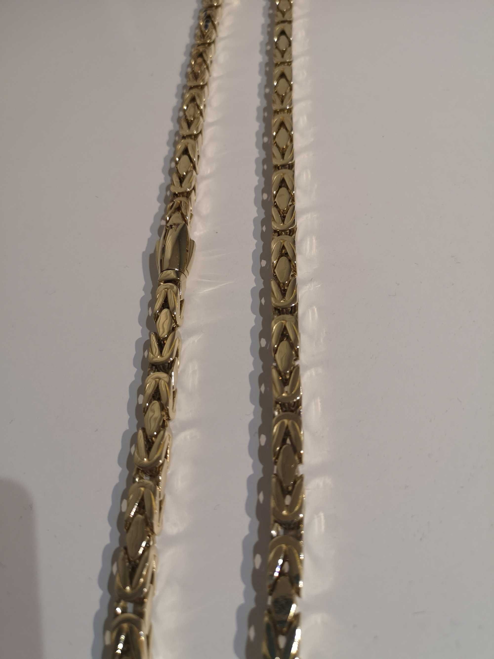 Złoty łańcuszek męski o splocie Królewskim 147,8g dł. 66cm Nowy (6000)