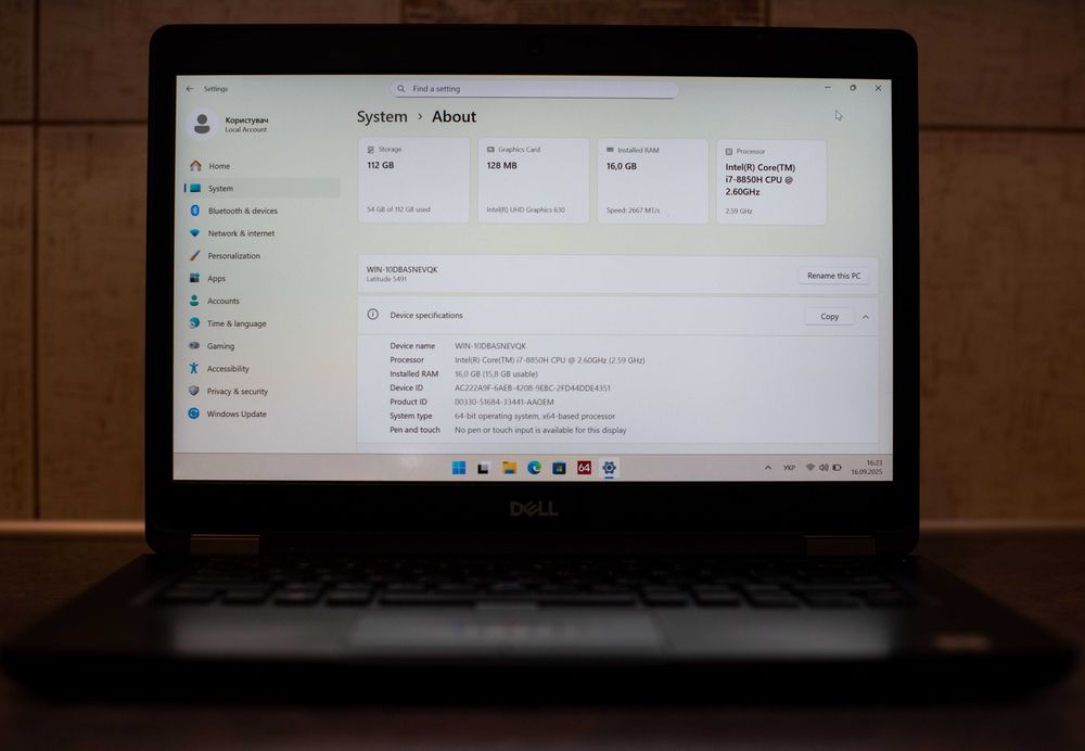 Dell Latitude 5491 I7-8850H 6/12 ядер 16Gb FHD IPS 10 год ноутбук LTE