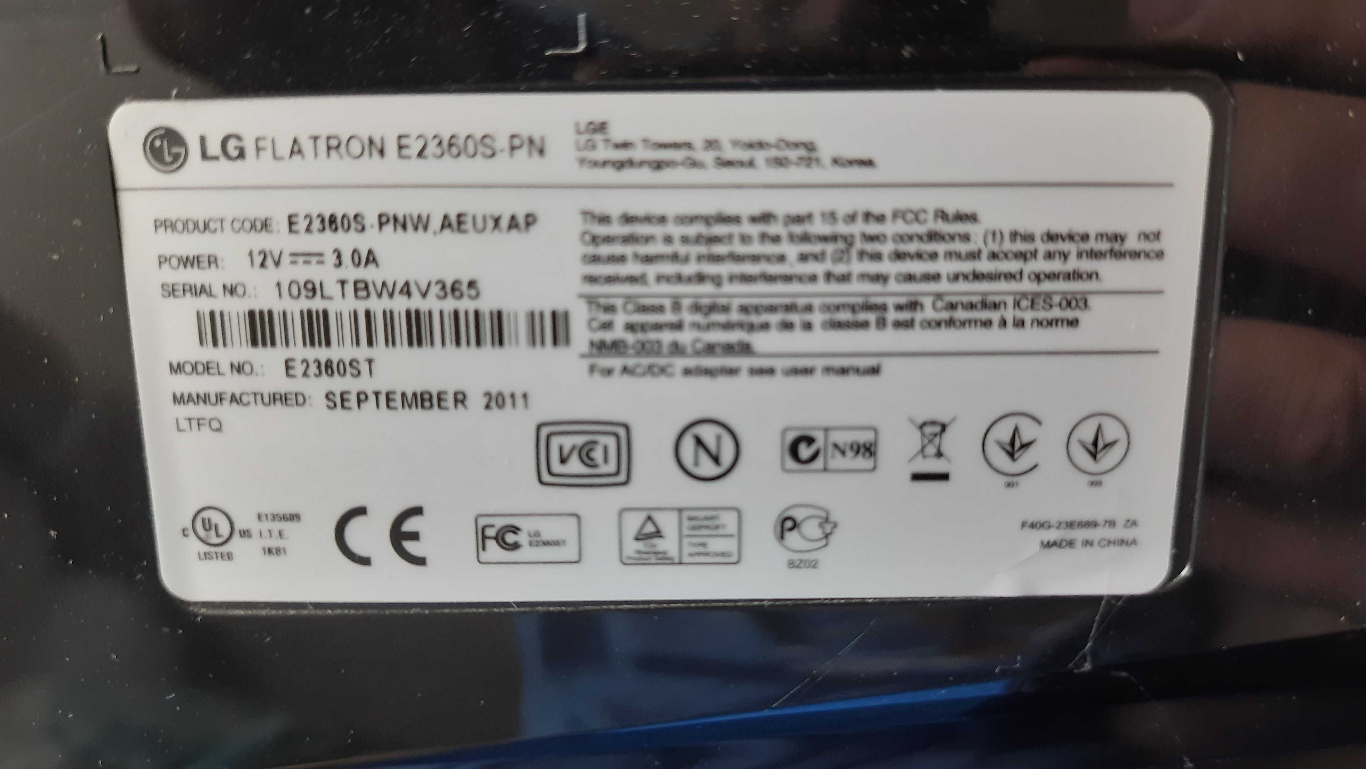 Продам монітор 23" LG Electronics E2360S-PN Glossy Black