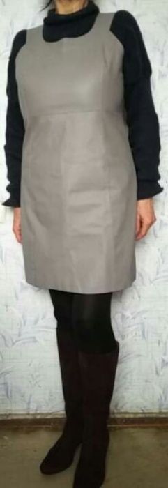 Кожаное замшевое платье сарафан натуральная кожа