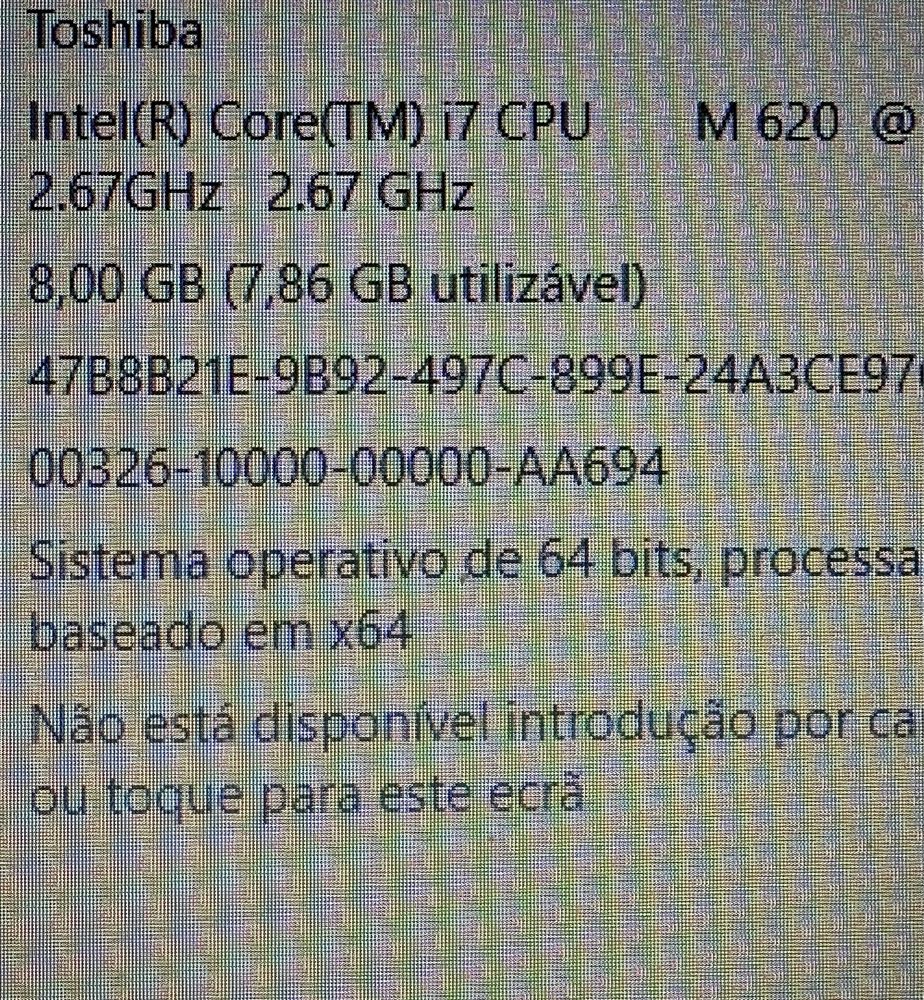 Computador portátil Toshiba Qosmio i7