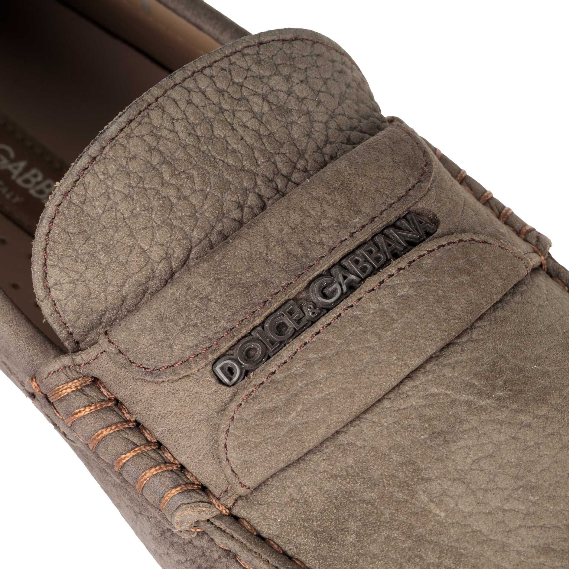 DOLCE&GABBANA luksusowe włoskie mokasyny loafersy BROWN