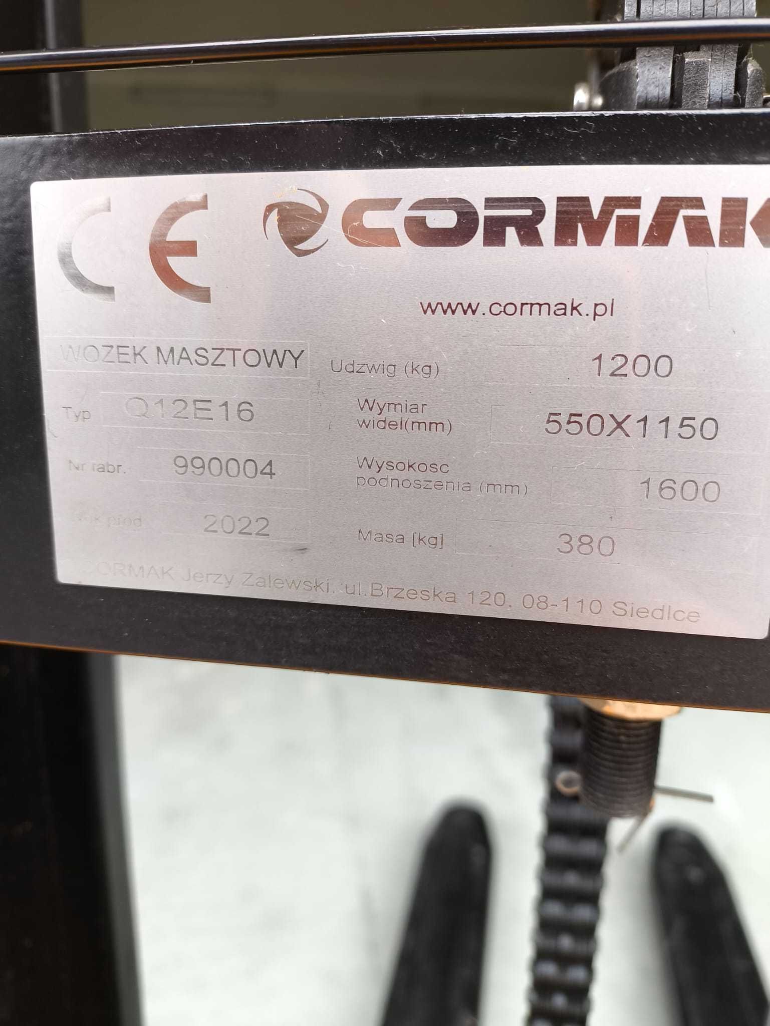 Wózek masztowy Cormak Q12E16 23% VAT – Mysłowice