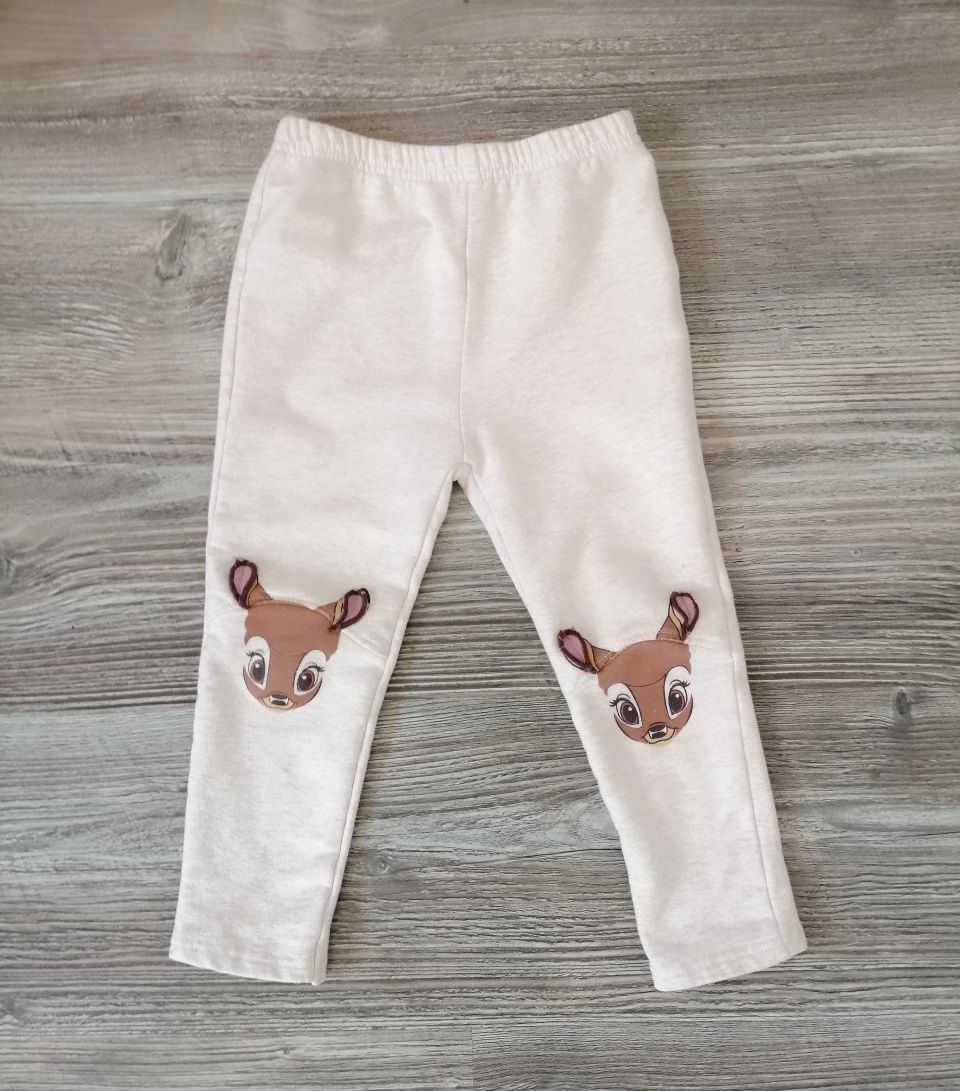 Disney Baby Bambi bezowe legginsy 98