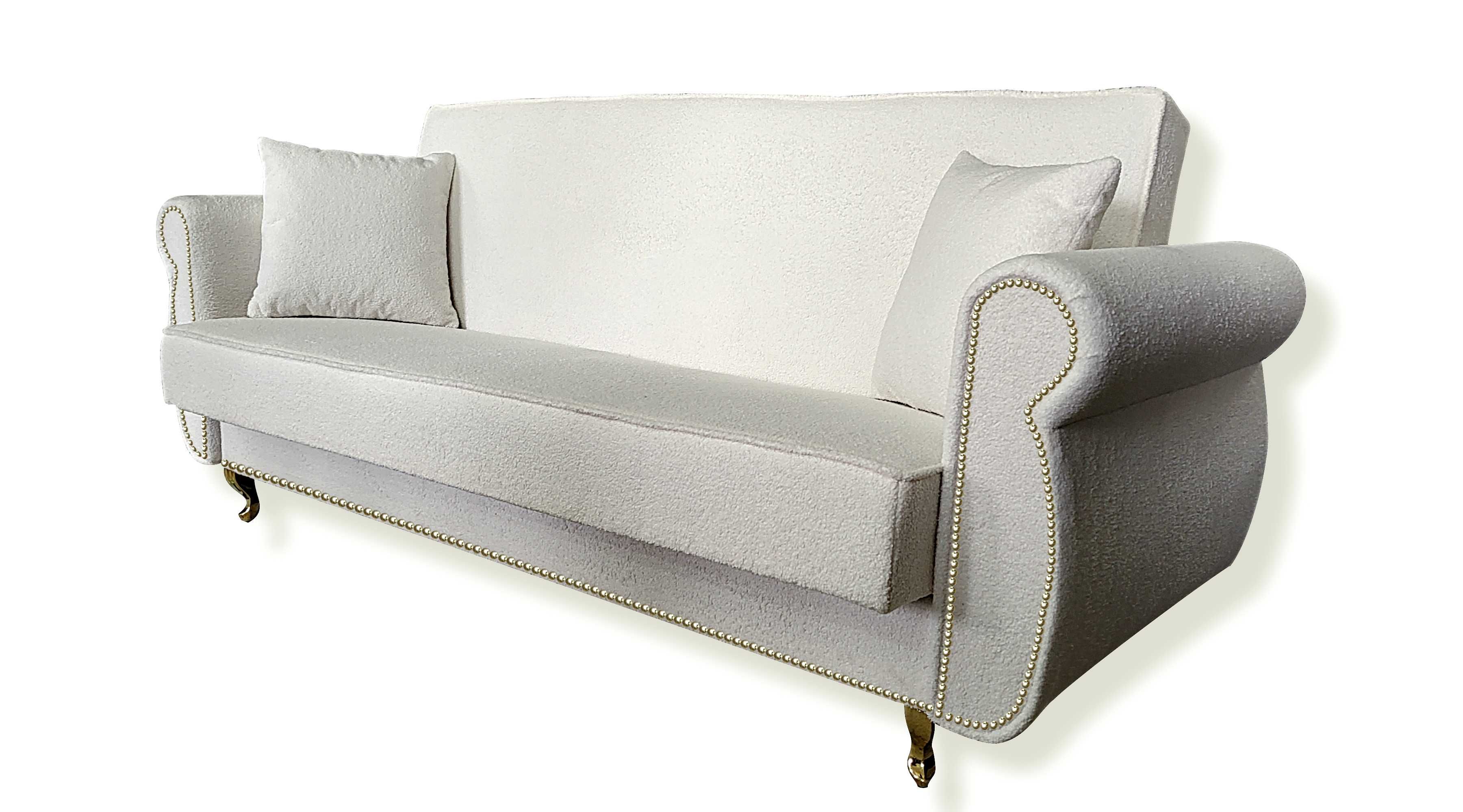 sofa uszak rozkładana kanapa zfunkcją spania baranek tkanina pętelkowa