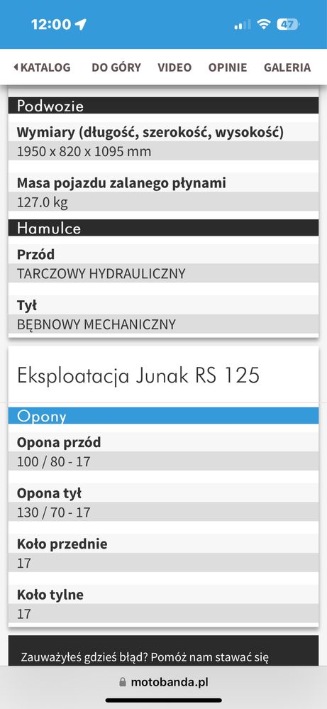 Motocykl Junak RS125