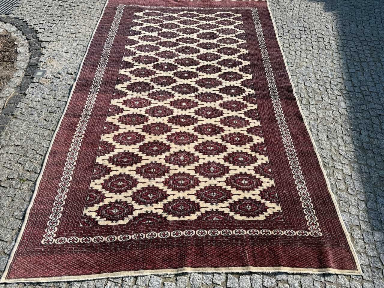 Vintage kaszmirowy dywan Pakistan Buchara ART DECO 300x185 gal.8tyś