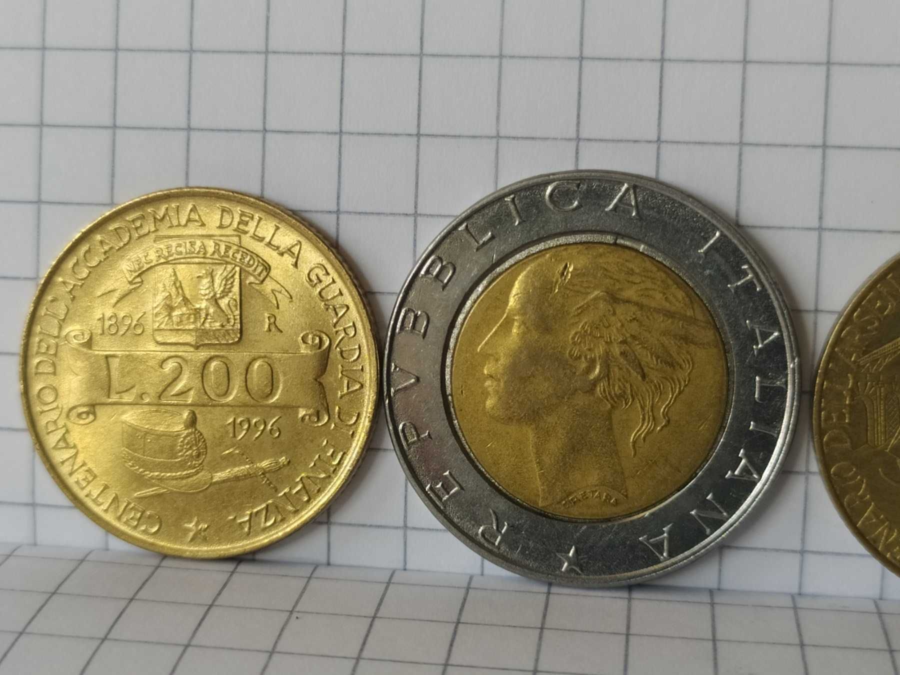 Zestaw monet Włochy + żeton Eurogames Poland.